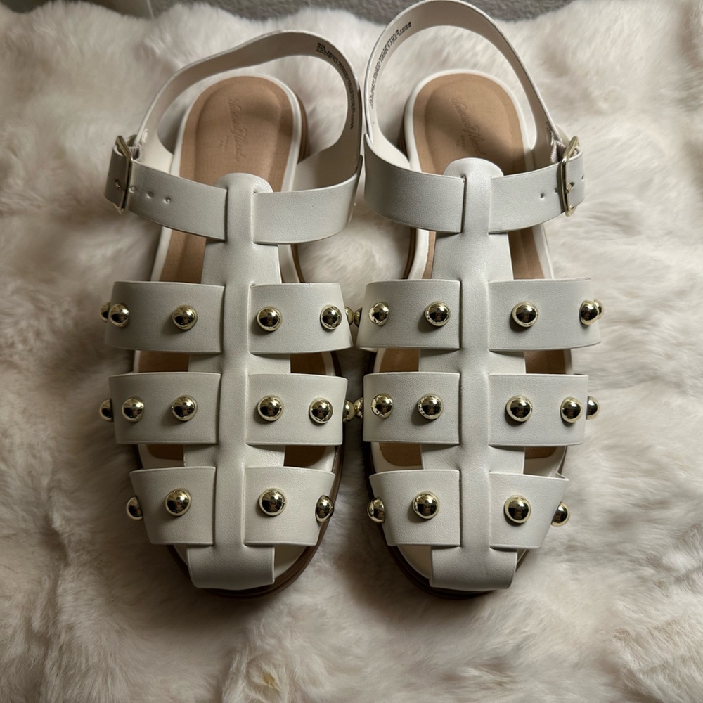 White Studded Sandals